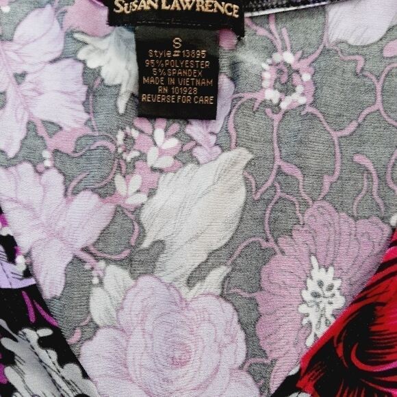 Susan Lawrence sz small floral stretchy blouse - Picture 2 of 3